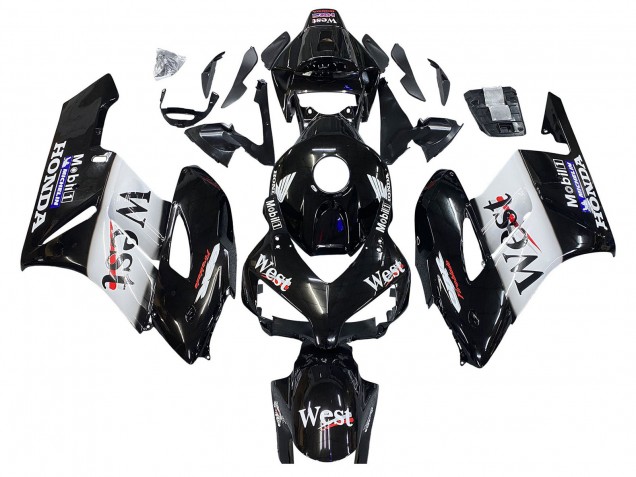 Lojas Carenagens Moto Honda CBR1000RR 2004-2005 - Preto Brilhante Branco West