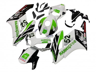 Lojas Carenagens Moto Honda CBR1000RR 2004-2005 - Branco Verde Preto Brilhante Hannspree 52