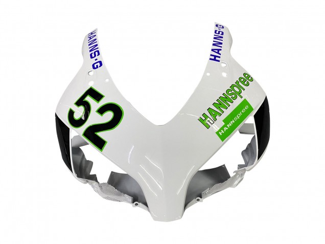 Lojas Carenagens Moto Honda CBR1000RR 2004-2005 - Branco Verde Preto Brilhante Hannspree 52