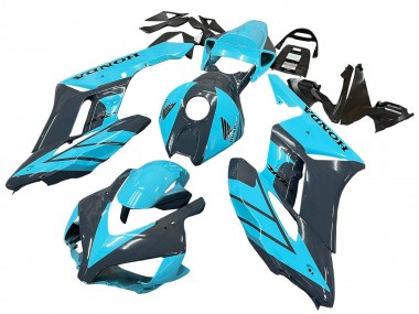 Lojas Carenagens Moto Honda CBR1000RR 2004-2005 - Azul Claro Preto Brilhante