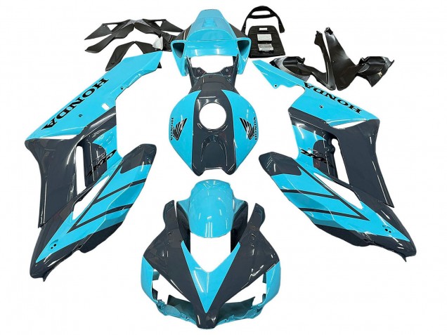 Lojas Carenagens Moto Honda CBR1000RR 2004-2005 - Azul Claro Preto Brilhante
