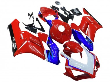 Lojas Carenagens Moto Honda CBR1000RR 2004-2005 - Vermelho Azul Branco Preto Motul