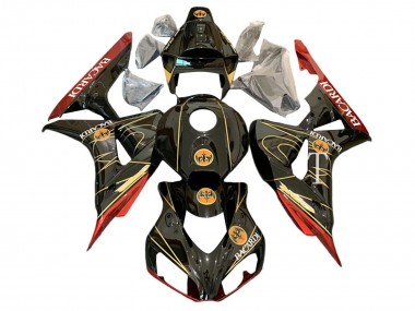 Lojas Carenagens Moto Honda CBR1000RR 2006-2007 - Preto Brilhante Vermelho Ouro BACARDI