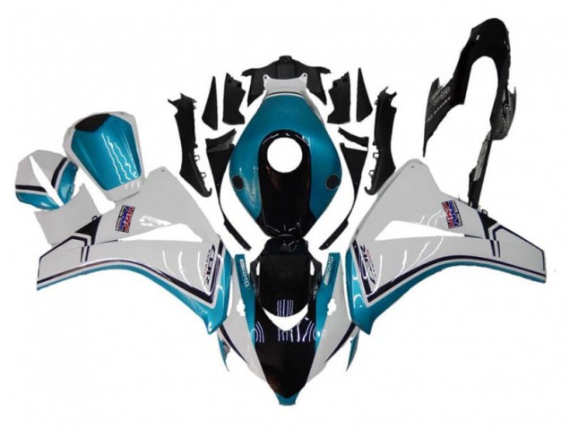 Lojas Carenagens Moto Honda CBR1000RR 2008-2011 - Branco Azul Preto Brilhante