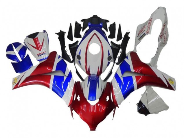 Lojas Carenagens Moto Honda CBR1000RR 2008-2011 - Branco Vermelho Azul