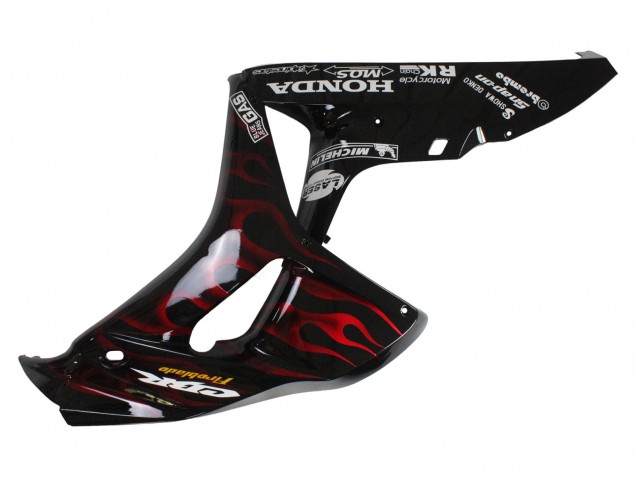 Lojas Carenagens Moto Honda CBR1000RR 2006-2007 - Preto Brilhante Amarelo Vermelho Chama