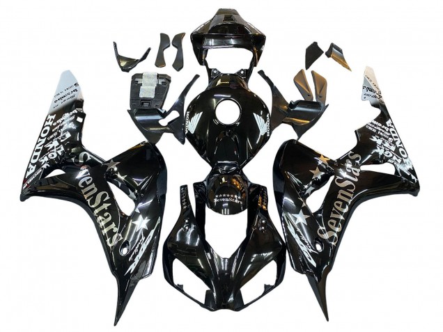 Lojas Carenagens Moto Honda CBR1000RR 2006-2007 - Preto Brilhante Ouro SevenStars