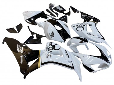 Lojas Carenagens Moto Honda CBR1000RR 2006-2007 - Branco Preto Brilhante Pramac
