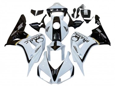 Lojas Carenagens Moto Honda CBR1000RR 2006-2007 - Branco Preto Brilhante Pramac