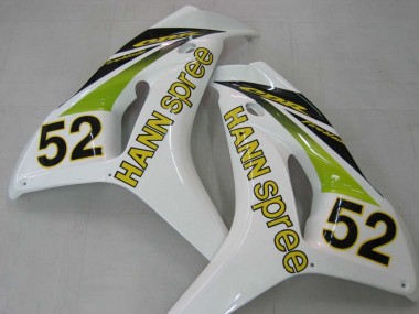 Lojas Carenagens Moto Honda CBR1000RR 2006-2007 - Branco Verde Preto Brilhante Hannspree 52
