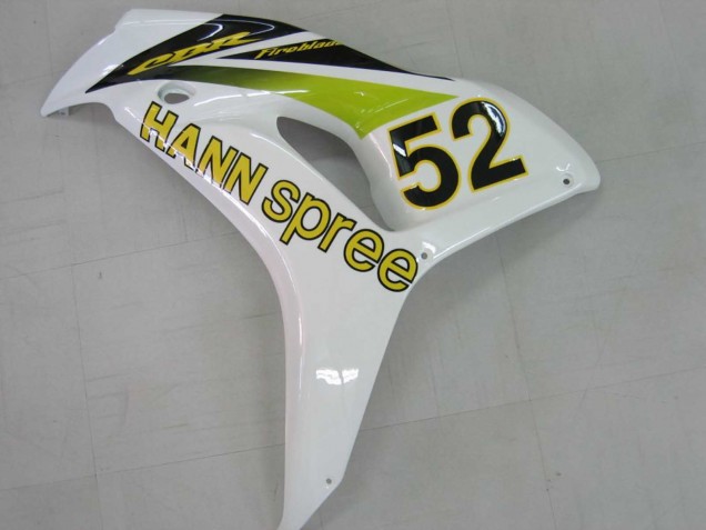 Lojas Carenagens Moto Honda CBR1000RR 2006-2007 - Branco Verde Preto Brilhante Hannspree 52
