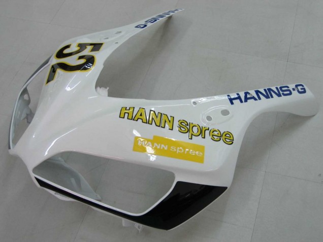 Lojas Carenagens Moto Honda CBR1000RR 2006-2007 - Branco Verde Preto Brilhante Hannspree 52