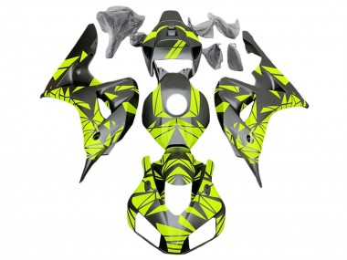 Lojas Carenagens Moto Honda CBR1000RR 2006-2007 - Verde Fluorescente Preto Fosco