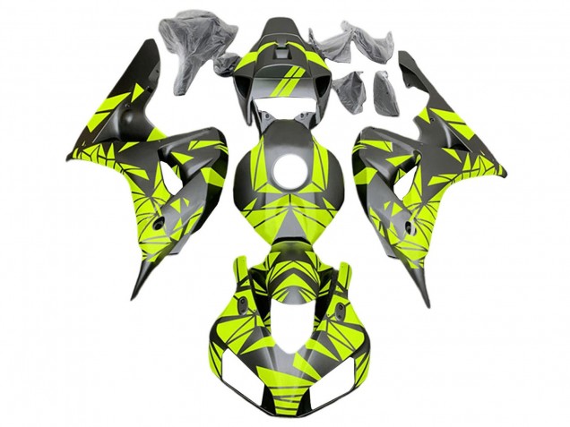 Lojas Carenagens Moto Honda CBR1000RR 2006-2007 - Verde Fluorescente Preto Fosco