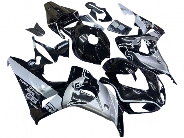 Lojas Carenagens Moto Honda CBR1000RR 2006-2007 - Prata Preto Brilhante Red Bull