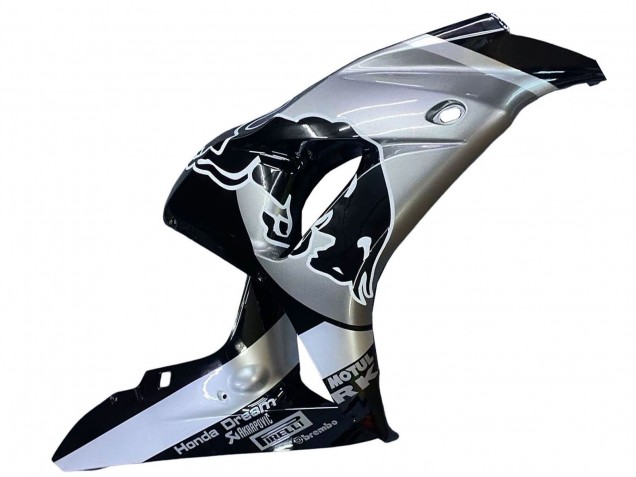Lojas Carenagens Moto Honda CBR1000RR 2006-2007 - Prata Preto Brilhante Red Bull