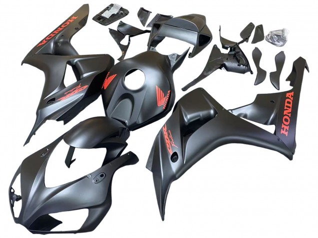 Lojas Carenagens Moto Honda CBR1000RR 2006-2007 - Preto Fosco Vermelho Decalques