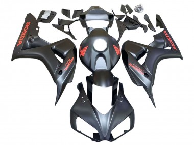 Lojas Carenagens Moto Honda CBR1000RR 2006-2007 - Preto Fosco Vermelho Decalques