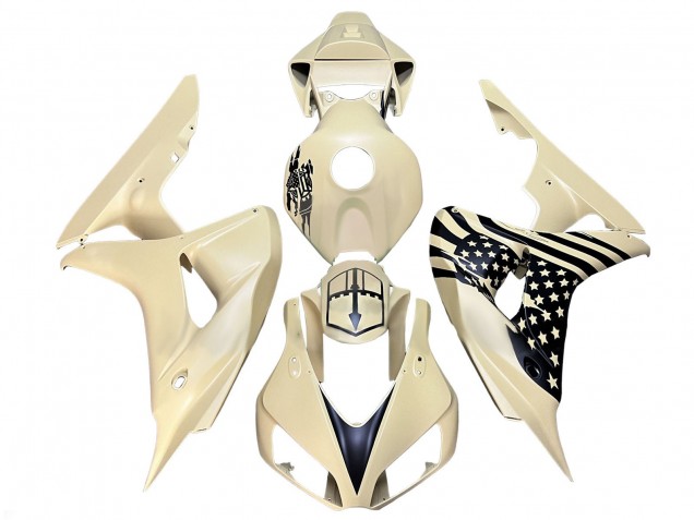 Lojas Carenagens Moto Honda CBR1000RR 2006-2007 - Creme Preto