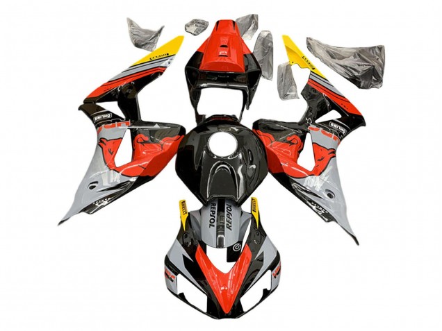 Lojas Carenagens Moto Honda CBR1000RR 2006-2007 - Nardo Cinzento Vermelho Amarelo Preto Brilhante Red Bull Repsol HRC