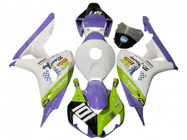 Lojas Carenagens Moto Honda CBR1000RR 2006-2007 - Branco Roxo Verde Preto Brilhante