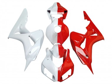 Lojas Carenagens Moto Honda CBR1000RR 2006-2007 - Branco Vermelho Divisão