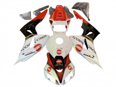 Lojas Carenagens Moto Honda CBR1000RR 2006-2007 - Branco Vermelho Preto Brilhante Konica Minolta