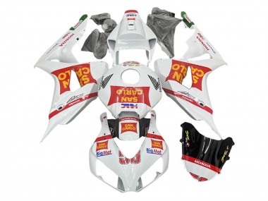 Lojas Carenagens Moto Honda CBR1000RR 2006-2007 - Branco Vermelho San Carlo