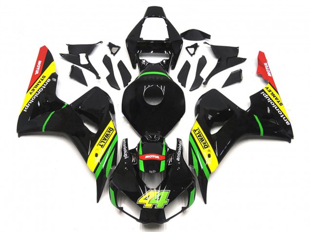 Lojas Carenagens Moto Honda CBR1000RR 2006-2007 - Preto Brilhante Amarelo Verde Vermelho Motul 44