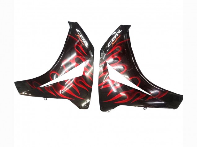 Lojas Carenagem Moto Honda CBR1000RR 2008-2011 - Preto Brilhante Vermelho Chama