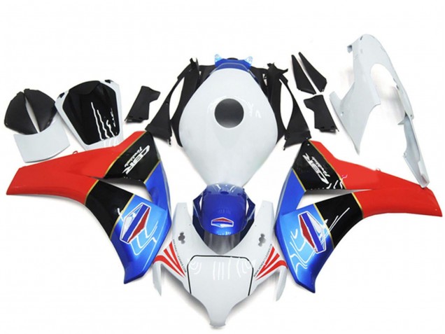 Lojas Carenagens Moto Honda CBR1000RR 2008-2011 - Branco Azul Vermelho Preto Brilhante