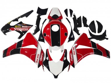 Lojas Carenagens Moto Honda CBR1000RR 2008-2011 - Vermelho Branco Preto Brilhante Corrida
