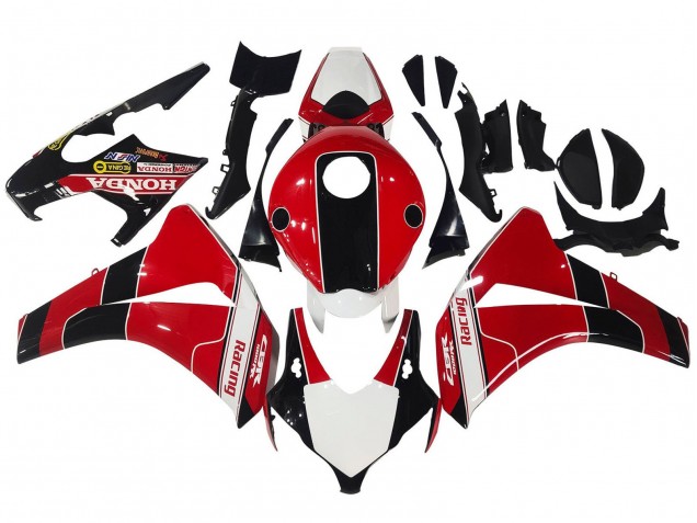 Lojas Carenagens Moto Honda CBR1000RR 2008-2011 - Vermelho Branco Preto Brilhante Corrida