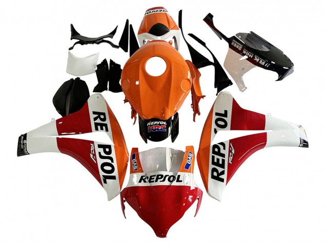 Lojas Carenagem Moto Honda CBR1000RR 2008-2011 - Laranja Branco Vermelho Preto Brilhante Repsol HRC