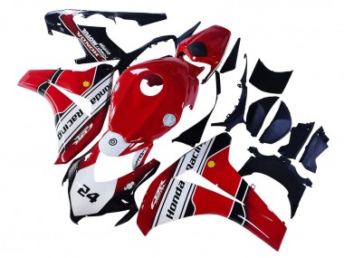 Lojas Carenagens Moto Honda CBR1000RR 2008-2011 - Branco Vermelho Preto Brilhante Corrida 24