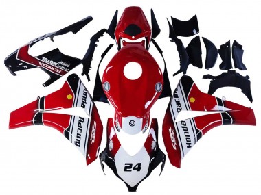 Lojas Carenagens Moto Honda CBR1000RR 2008-2011 - Branco Vermelho Preto Brilhante Corrida 24