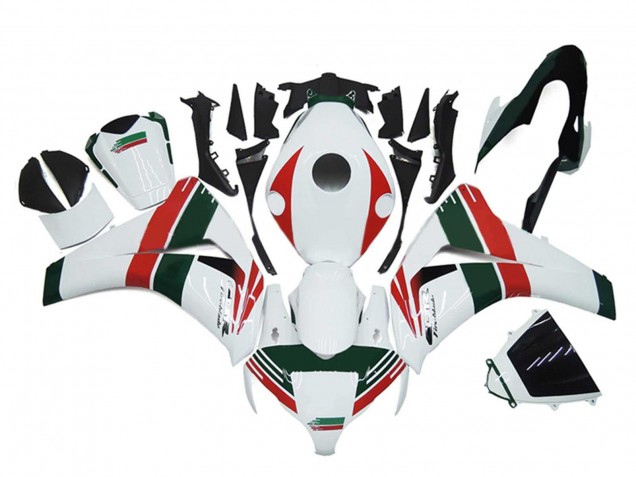 Lojas Carenagens Moto Honda CBR1000RR 2008-2011 - Branco Vermelho Verde Escuro
