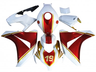 Lojas Carenagens Moto Honda CBR1000RR 2008-2011 - Branco Vermelho Ouro 19