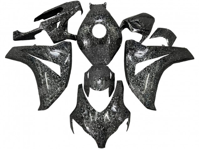 Lojas Carenagens Moto Honda CBR1000RR 2008-2011 - Preto Forjado Fibra de Carbono