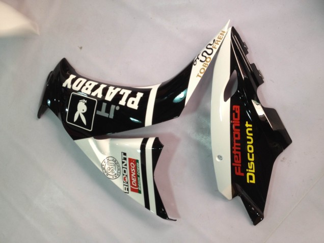 Lojas Carenagens Moto Honda CBR1000RR 2012-2016 - Branco Preto Brilhante Rizoma Playboy
