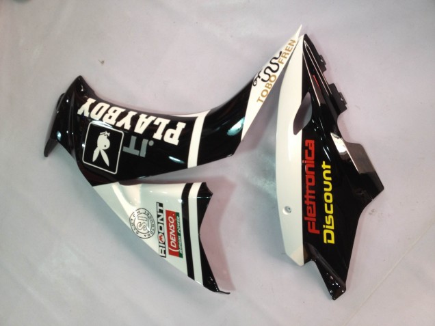 Lojas Carenagens Moto Honda CBR1000RR 2012-2016 - Branco Preto Brilhante Rizoma Playboy
