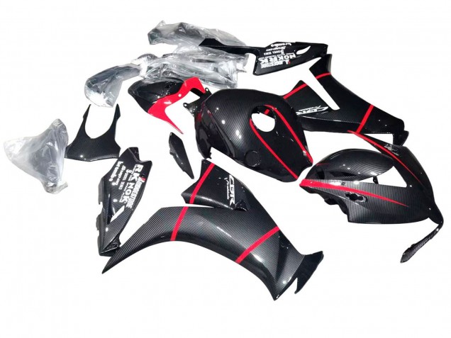 Lojas Carenagens Moto Honda CBR1000RR 2012-2016 - Preto Fibra de Carbono Vermelho
