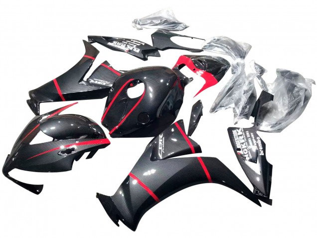 Lojas Carenagens Moto Honda CBR1000RR 2012-2016 - Preto Fibra de Carbono Vermelho