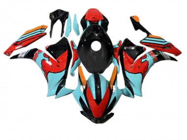 Lojas Carenagens Moto Honda CBR1000RR 2012-2016 - Vermelho Azul Claro Preto Brilhante