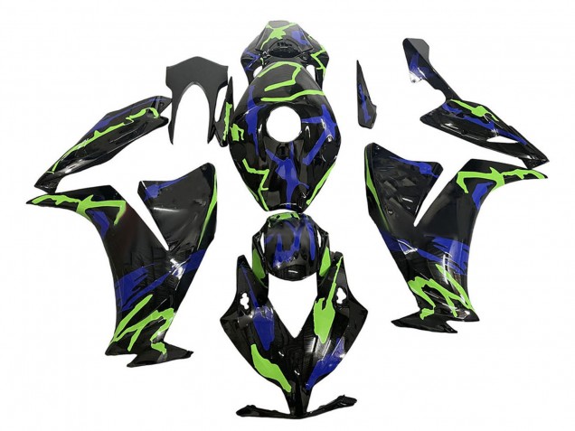 Lojas Carenagens Moto Honda CBR1000RR 2012-2016 - Verde Azul Preto Brilhante