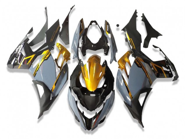 Lojas Carenagens Moto Kawasaki EX400 2018-2024 - Ouro Nardo Cinzento Preto