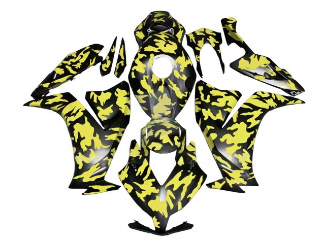 Lojas Carenagens Moto Honda CBR1000RR 2012-2016 - Amarelo Cinzento Preto Camouflage
