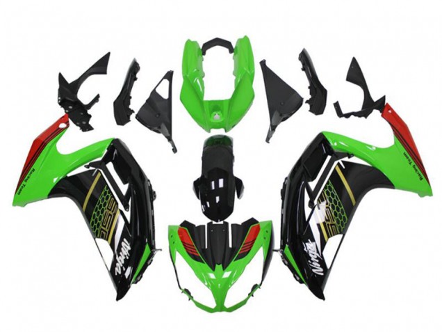 Lojas Carenagens Moto Kawasaki EX650 2012-2016 - Verde Preto Brilhante Vermelho Honeycomb