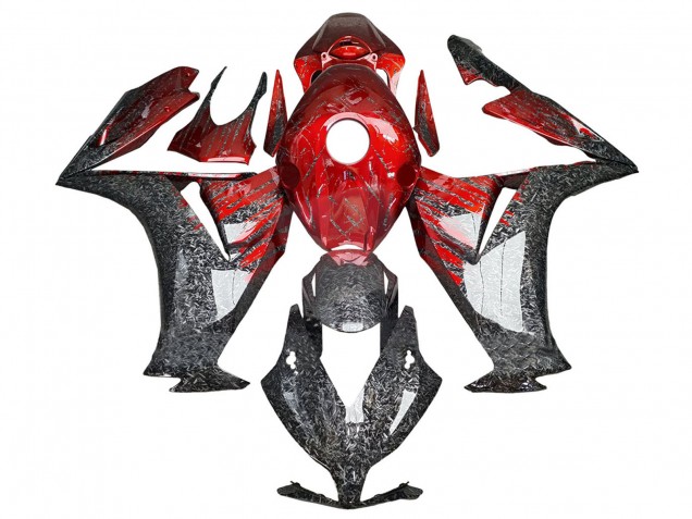 Lojas Carenagens Moto Honda CBR1000RR 2012-2016 - Vermelho Preto Forjado Fibra de Carbono