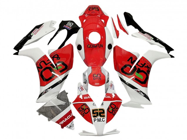 Lojas Carenagens Moto Honda CBR1000RR 2012-2016 - Branco Vermelho Preto Go Fun